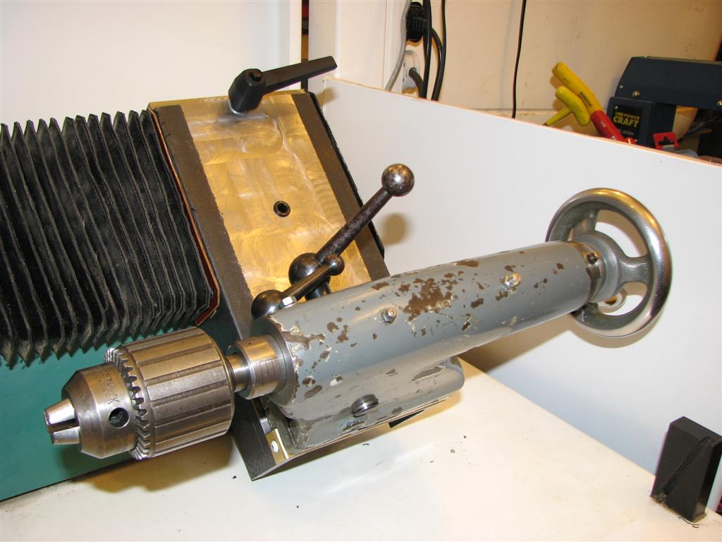 General view of adaptor and tailstock fitted.