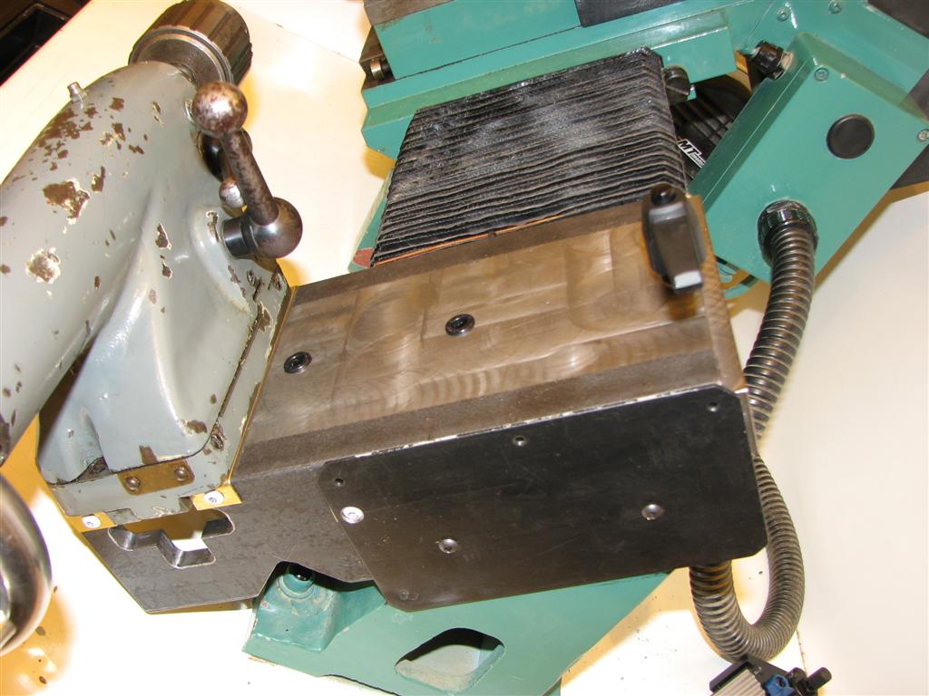 End view of adaptor in position with Mirac bed end cover replaced.