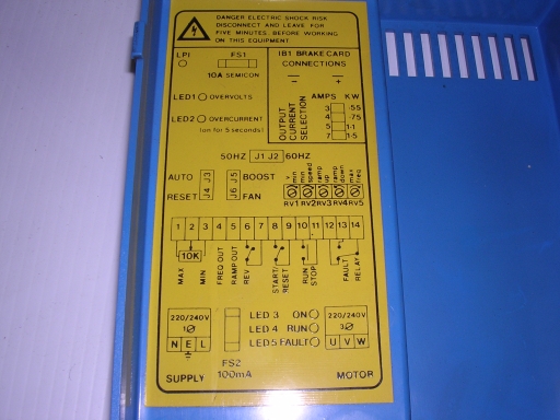 IMO Jaguar Cub VC-150 VFD - label inside cover