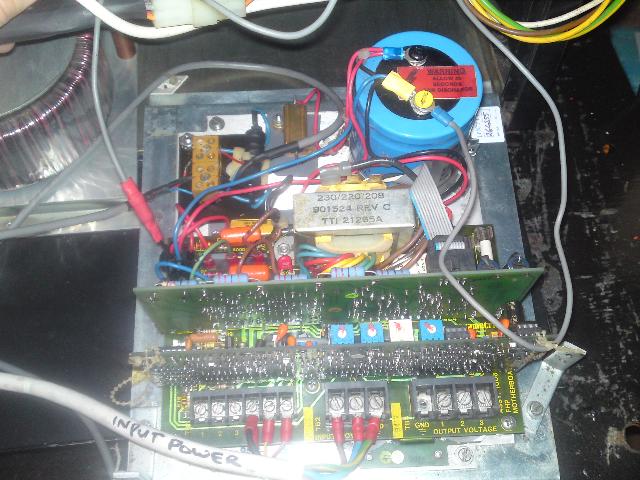 view of whole board. You can see the two grey wires that go to the transformer. And also where my two missing cables go in the top left of the board as you look at the picture.