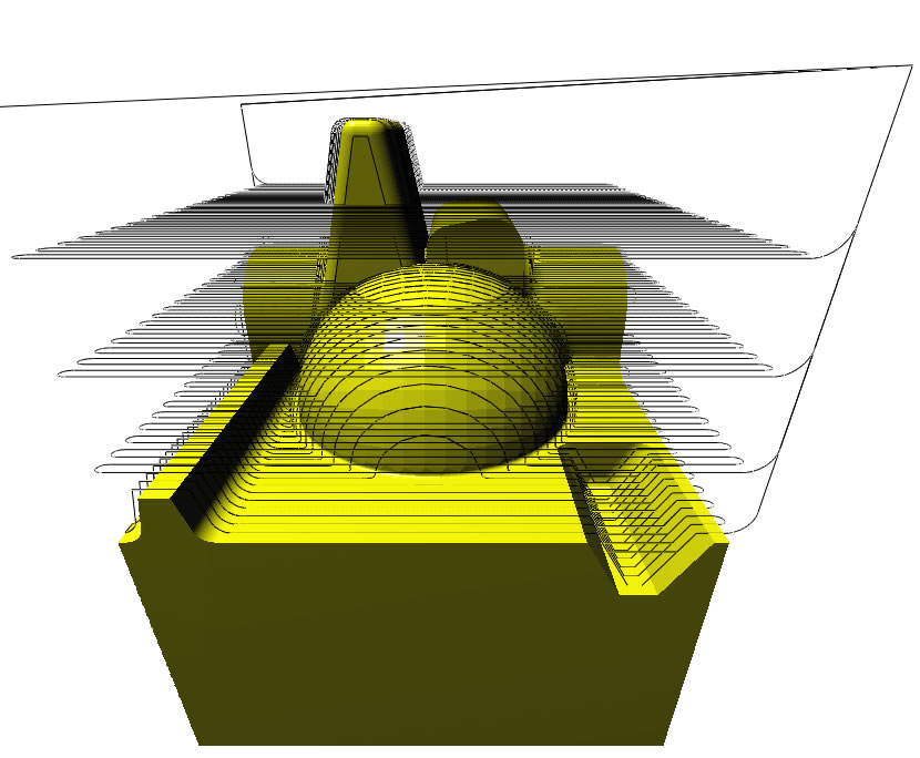 Raster roughing and finishing.<br />Also includes a raster + waterline combination plan