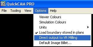 Turns on or off, the automatic output of cnc files to VR Milling v5
