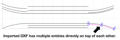 Multiple overlapping lines and arcs