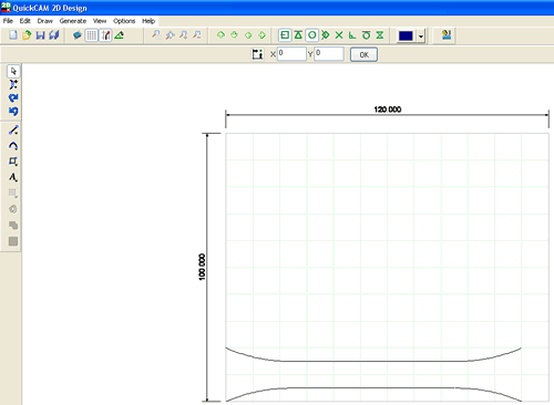 Imported DXF file into QuickCAM 2D