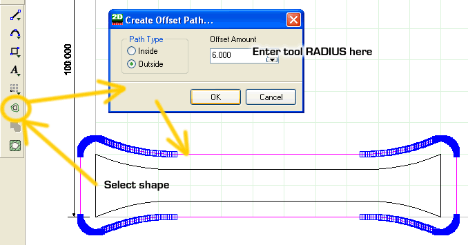 Creating an offset path