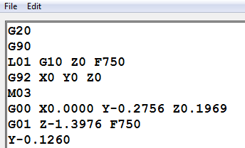 Changed code to the way I would like it (except a feed rate of 700 instead of 750)