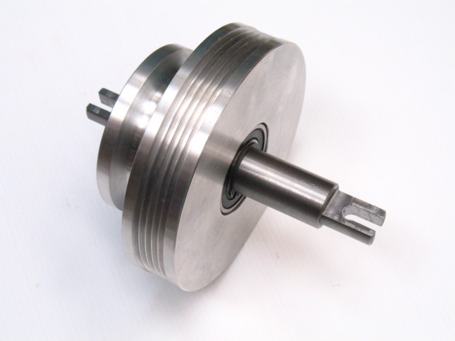 The finished jack pulley.  A Vee and poly-Vee