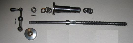 A complete cross slide lead screw assembly.