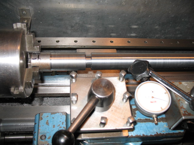 Once the taper angle is set right, I will be able to cut the morse taper.  I will then turn the work around and finish off at the end of the morse taper where the jaws are holding the work.  .