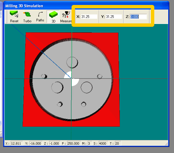 Shift the 3D datum position so you can &amp;quot;see&amp;quot; the moves that would normally be outside the billet