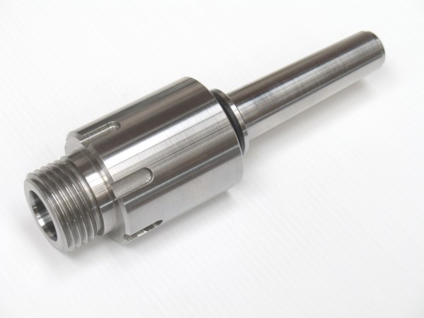 The completed live MT3 spindle adapter