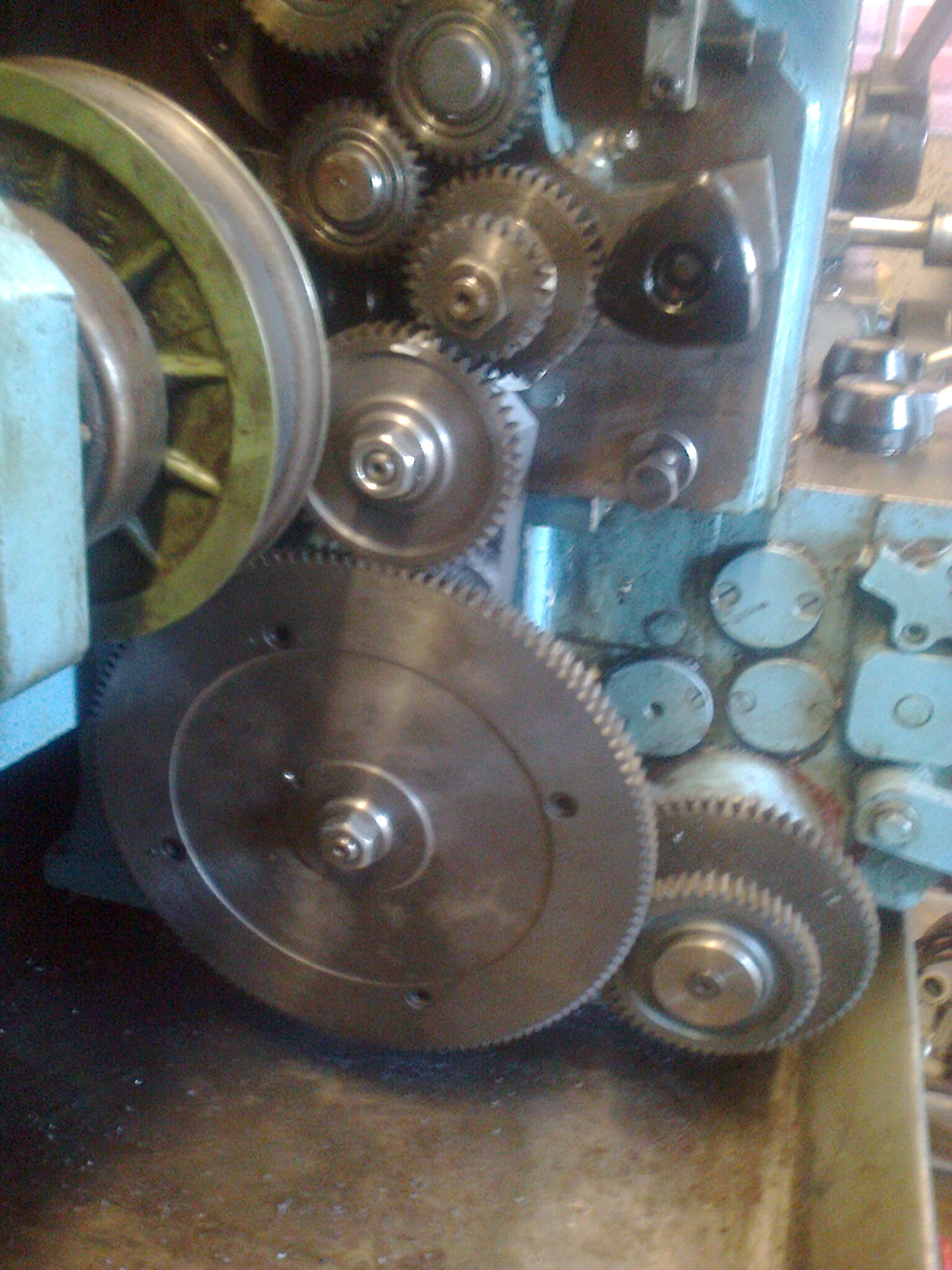 Set up on the lathe.