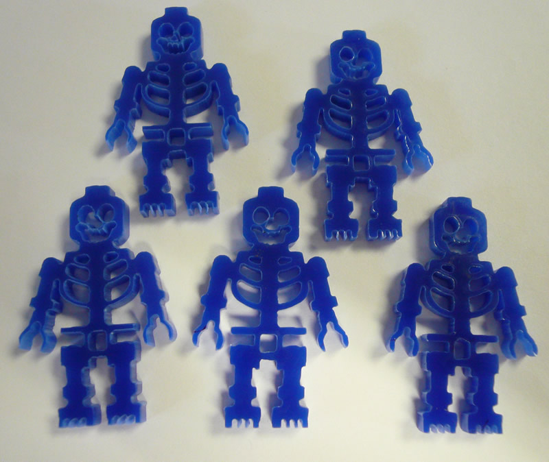 The skeletons - laser cut (unfortunately forgot to offset the vectors to compensate for laser beam width)