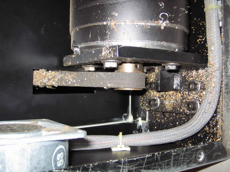 Swarf falling down into electrical compartment