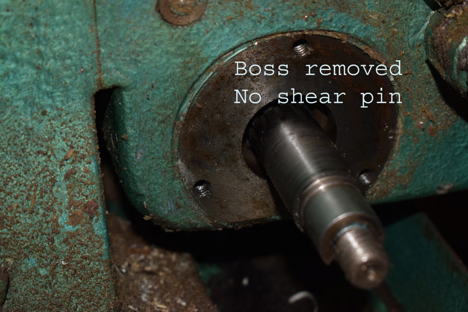 Hi Richard.  I think I have followed your instructions re Shear pin. This is what I found. Notice the splines on solid shaft, could they have slipped out of orientation