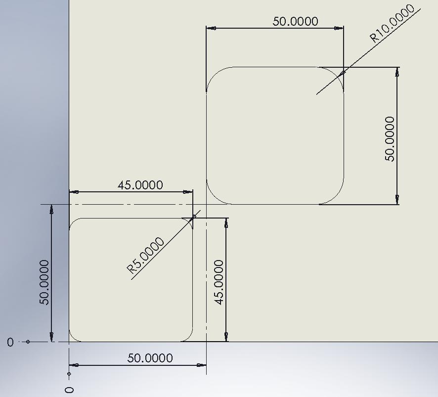 The two boxes produced by the example program.