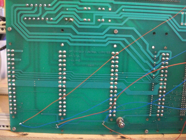 Back of motherboard where I have attached step and dir cables