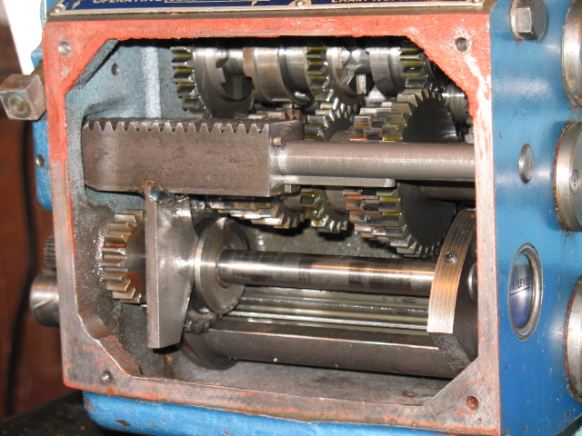 The gearbox after cleaning and before refitting the cover.